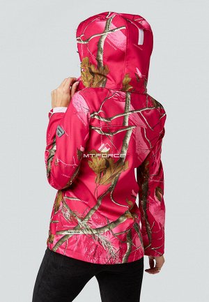 Женская осенняя весенняя ветровка softshell розового цвета 1977R