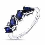 Кольцо из серебра с фианитом и сапфиром R-DRGR00862-SP