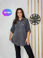 ЖЕНСКАЯ РУБАШКА ТКАНЬ ВЕЛЬВЕТ