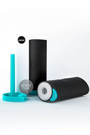 Мастурбатор нереалистичный Sense Max, силикон, черный, 18.5 см
