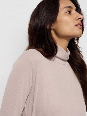 UNIQLO — мягкая водолазка в рубчик - 10 PINK