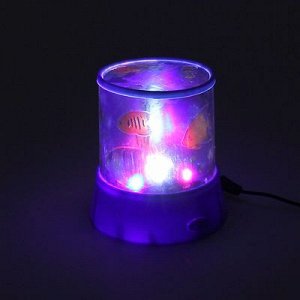 Ночник-проектор "Мир Океана", 4 LED, (USB, адаптер в комплекте) или (4*ААА), пластик