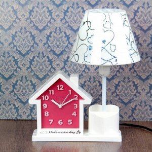 Часы будильник "Have a nice day" с светильником, карандашницей, в форме дома, З0х25х16.5 см
