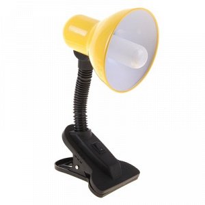 Лампа настольная Е27, с выкл. на зажиме (220В) желтая (108В)