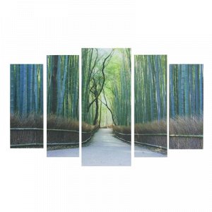 Модульная картина "Бамбуковый лес" 20*50 - 2 части, 20*60 2 части, 30*70 - 1 часть, 70*120 334552