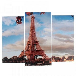 Модульная картина "Эйфелева башня осенью" (2-25х52; 1-30х60) 60х80 см