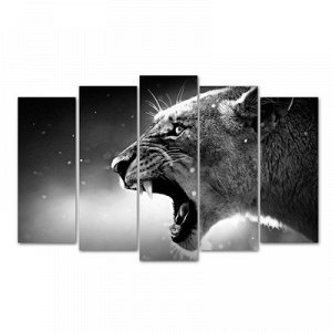Картина модульная на подрамнике "Леопард" (2-25х63; 2-25х70; 1-25х80) 125х80см