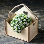 Кашпо флористическое &quot;Вам письмо&quot;, ручка- шнур, белое, 17х12х17,5см
