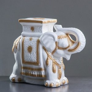 Фигура - подставка "Слон" бело-золотой 21х54х43см