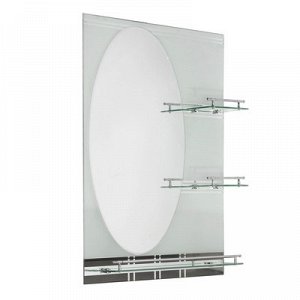 Зеркало в ванную комнату Ассоona A602, 800 х 600 мм, 3 полки, двухслойное