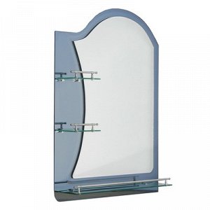Зеркало в ванную комнату Ассоona A623, 800 х 600 мм, 3 полки, двухслойное, цвет сталь
