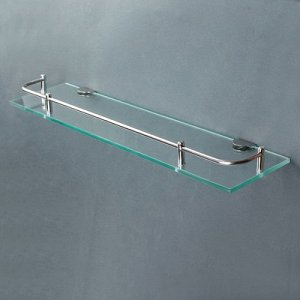 Полка для ванной комнаты, металл, стекло 40х11,5х4 см
