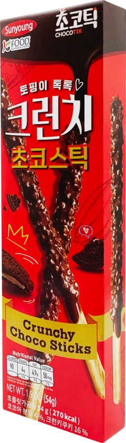 SUNYOUNG FOOD Шоколадные палочки с крошеным печеньем 54 гр