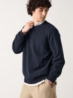 UNIQLO - шерстяной свитер с круглым вырезом - 69 NAVY