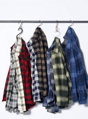 UNIQLO - фланелевая рубашка в крупную клетку - 53 GREEN