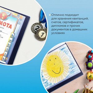 Папка  60 вкладышей BRAUBERG Стандарт, черная, 0,8мм, 221606