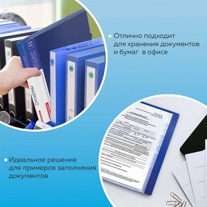 Папка  60 вкладышей BRAUBERG Стандарт, синяя, 0,8мм, 221605