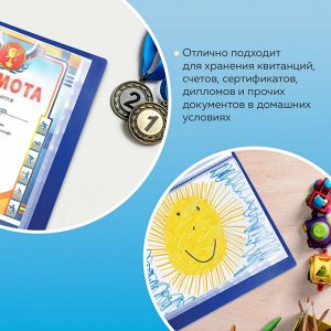 Папка  60 вкладышей BRAUBERG Стандарт, синяя, 0,8мм, 221605