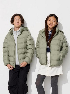 UNIQLO - теплая детская куртка с капюшоном - 54 GREEN