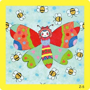 Ниточная аппликация  Бабочки и пчёлки