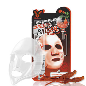 Elizavecca Red Ginseng Deep Power Ringer Mask Pack Тканевая маска омолаживающая моментального действия с экстрактом женьшеня