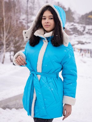 Куртка Российский размер: 140 | 146 | 152 | 158 | 164
Артикул поставщика: 446-24з-1
Сезон: Осень, Зима
Год: 2024
Страна: Россия

Куртка для девочки Влада зимняя с поясом и капюшоном в голубой расцве