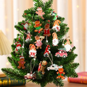 Ёлочные игрушки деревянные, 12 шт