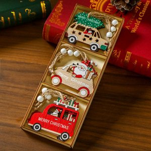 Ёлочные игрушки деревянные, 9 шт