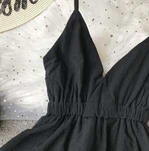Платье с рюшами чёрное