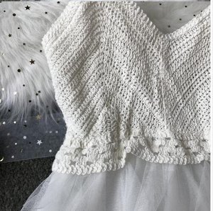 Платье белое сетка