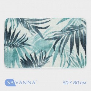 Коврик для ванной и туалета SAVANNA «Баунти», 50x80 см, зелёный
