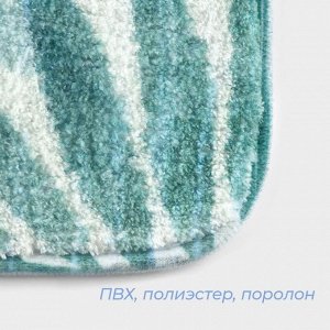 Коврик для ванной и туалета SAVANNA «Баунти», 50x80 см, зелёный
