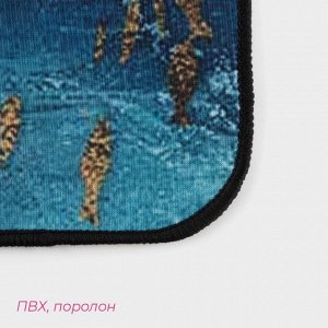 Коврики для ванной и туалета Доляна «Рыбки», 3 шт., 50x80 см, 50x40 см, 40x43 см