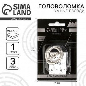 Головоломка металлическая «Игры разума. Умные гвозди» №9, на блистере