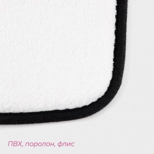 Коврики для ванны и туалета Доляна «Мрамор», 3 шт., 50x80, 45x50, 38x43 см, серые