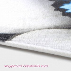 Коврики для ванной и туалета Доляна «Камни», 2 шт., 40x50 см, 50x80 см, белые