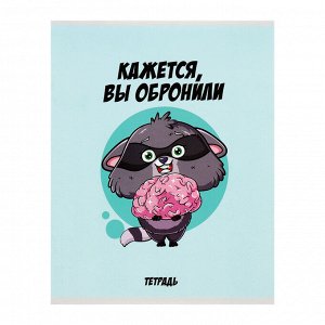 Комплект тетрадей из 5 штук, 48 листов в клетку Calligrata "Дерзкий енот", обложка мелованный картон, блок офсет