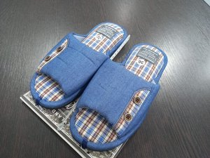 Тапочки домашние подростковые открытые цвет Синий