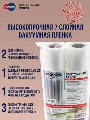 Плёнка для вакуумного упаковщика 28х500см (2 рулона)