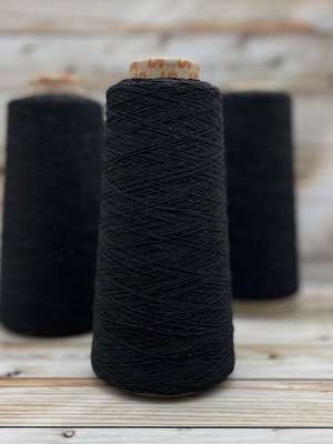 Пряжа для вязания  93 гр., 50% хлопок 45% РА 5% metallic 770м/100г Черный