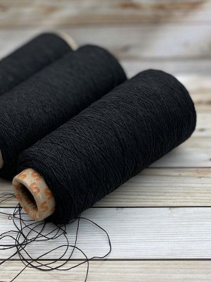 Пряжа для вязания  93 гр., 50% хлопок 45% РА 5% metallic 770м/100г Черный
