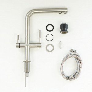 LM5063S "Эксперт" Смеситель для кухни с подключением к фильтру питьевой воды, сталь