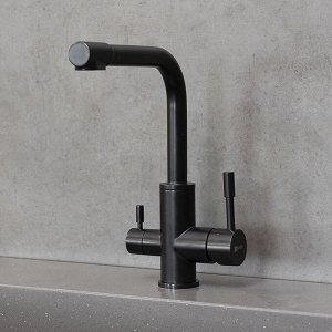 LM5061BL "Эксперт" Смеситель для кухни с подключением к фильтру питьевой воды, черный