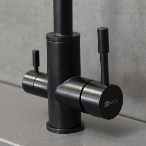 LM5061BL "Эксперт" Смеситель для кухни с подключением к фильтру питьевой воды, черный