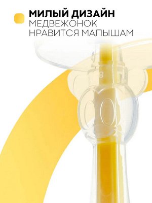 Китайские производители мало известные в РФ Силиконовая зубная щетка для малышей цвет коричный/т. коричневый