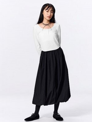 GU- укороченная футболка на пуговицах - 01 OFF WHITE