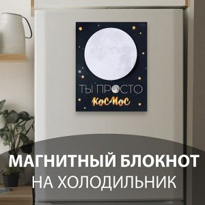 Магнит на холодильник с блоком для записей «Ты просто космос», 11.3x14 см