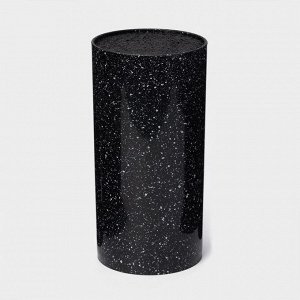Подставка для ножей с наполнителем «Чёрный гранит», 22x11 см, чёрная