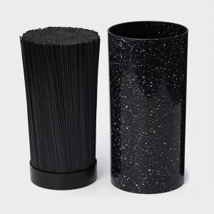Подставка для ножей с наполнителем «Чёрный гранит», 22x11 см, чёрная