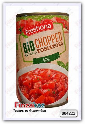 Рубленые томаты в собственном соку Freshona ( с базиликом)  400 гр